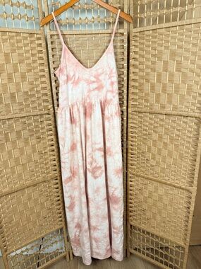 Z Supply Pink Tie-Dye Maxi Dress Size Small
